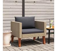 vidaXL Canapé simple - Résine tressée Beige