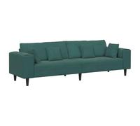 vidaXL Canapé Vert foncé 250 x 77 x 76 cm Velours, Canapé de Salon, mobilier Moderne, sièges dynamiques, Cadre en contreplaqué, Coussin en Mousse, Design Comfy, Salon stylé