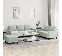 vidaXL Canapés 3 pcs - Velours gris