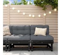 vidaXL Canapés centraux de jardin 2 pcs. noir pin massif