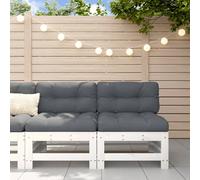 vidaXL Canapés centraux de jardin 2 pcs. Blanc Pin massif
