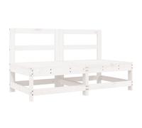 vidaXL Canapés centraux de jardin 2 pcs. Blanc Pin massif