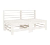 vidaXL Canapés centraux de jardin 2 pièces Pin massif Blanc