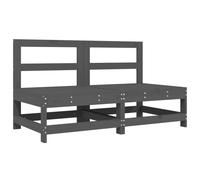 vidaXL Canapés centraux de jardin 2 pièces – Pin massif – Gris