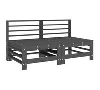 vidaXL Canapés centraux de jardin 2 pcs sièges avec dossier Pin massif Gris