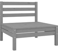 vidaXL Canapés centraux de jardin 2 pièces bois de pin massif Gris