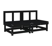 vidaXL Canapés centraux de jardin 2 pcs. noir pin massif