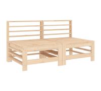 vidaXL Canapés centraux de jardin 2 pcs – Pin massif, sièges avec dossier