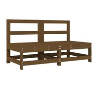 vidaXL Canapés centraux de jardin 2 pcs en pin massif brun miel, sièges avec dossier