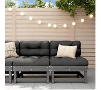 vidaXL Canapés centraux de jardin 2 pcs – Pin massif, sièges avec dossier, gris