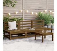 vidaXL Canapés centraux de jardin 3 pcs. Pin massif brun miel