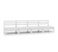 vidaXL Canapés centraux de jardin 4 pcs. Blanc pin massif