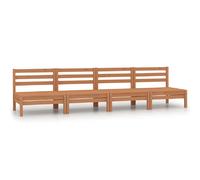 vidaXL Canapés centraux de jardin 4 pcs. Pin massif brun miel