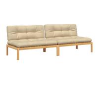 vidaXL Canapés centraux de jardin en palettes 2 pièces avec coussins en bois d'acacia
