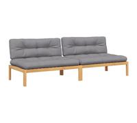 vidaXL Canapés centraux de jardin en palettes 2 pièces avec coussins en bois d'acacia