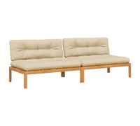 vidaXL Canapés centraux de jardin en palettes avec coussins 2 pcs. Bois d'acacia