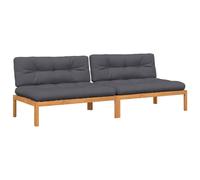 vidaXL Canapés centraux de jardin en palettes avec coussins 2 pcs. Bois d'acacia