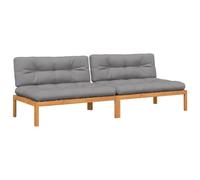 vidaXL Canapés centraux de jardin en palettes avec coussins 2 pcs. Bois d'acacia