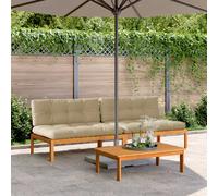 vidaXL Canapés centraux de jardin en palettes avec coussins 2 pcs. Bois d'acacia