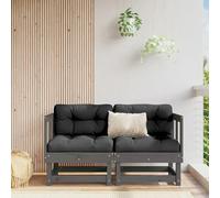 vidaxl Canapés d'angle de jardin 2 pcs - Gris