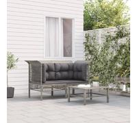 VIDAXL Canapés d'angle de jardin 2 pcs Résine tressée Gris