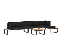 vidaXL Canapés d'angle de Jardin 4 pcs et Coussins Aluminium et WPC
