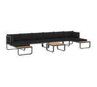 vidaXL Ensemble de 5 canapés d'angle de jardin avec coussins Aluminium et WPC
