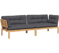vidaXL Canapés d'angle de jardin en palettes 2 pcs avec coussins en bois massif d'acacia