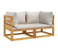 vidaXL Canapés d'angle modulaires 2 pièces avec coussins gris clair en bois massif d'acacia