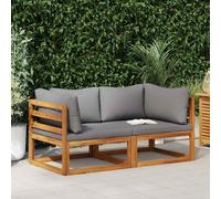 vidaXL Canapés d'angle modulaires 2 pièces avec coussins Gris foncé
