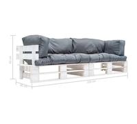 Vidaxl Canapés De Jardin Palette 2 Pcs Avec Coussins Gris Pinède Gris