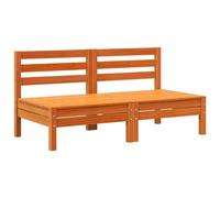 vidaXL Canapés de jardin sans accoudoirs 2 pcs. Marron cireux Pin massif