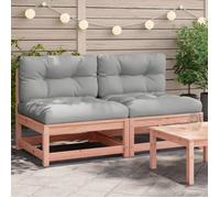 vidaXL Canapés de jardin sans accoudoirs avec coussins 2 pcs. Bois de douglas