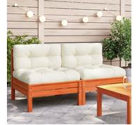 vidaXL Canapés de Jardin sans Accoudoirs Coussins 2 pcs, Sièges avec Dossier, Meubles de Terrasse Patio Arrière-cour 838162