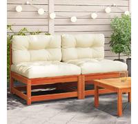 vidaXL Canapés jardin sans accoudoirs 2 pcs - Pin massif