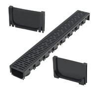 vidaXL Canaux de drainage Plastique 1 m