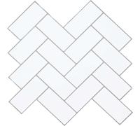 vidaXL Carreau à chevrons 20 pcs Blanc Gris 30 x 30 cm