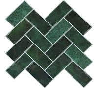 vidaXL Carreau à chevrons 20 pcs Vert foncé 30 x 30 cm