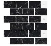 vidaXL Carreau de métro 20 pièces Marbre noir 30 x 30 cm 42046127