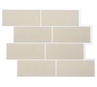 vidaXL Carreau de métro 50 pcs Beige 29 x 21 cm Polyuréthane et PET