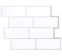 vidaXL Carreau de métro 50 pcs Blanc Gris 29 x 21 cm Polyuréthane et PET