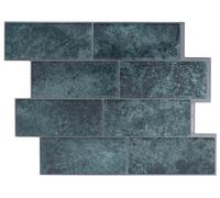 vidaXL Carreau de métro 50 pcs bleu-vert 29 x 21 cm Polyuréthane et PET