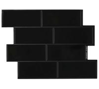 vidaXL Carreau de métro 50 pcs Noir 29 x 21 cm Polyuréthane et PET