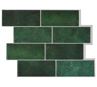 vidaXL Carreau de métro 50 pcs Vert foncé 29 x 21 cm Polyuréthane et PET