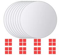 vidaXL 8X Carreaux de Miroir Rond Miroir Mural Miroir sans Cadre Décoration de Salon Salle de Séjour Chambre Salle de Bain Maison Intérieur Verre