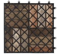 vidaXL Carreau de terrasse 10 pcs Gris 30 x 30 cm Bois d'acacia