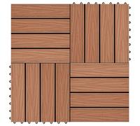 Vidaxl Carreau De Terrasse 11 Pcs Marron Clair 30 X 30 Cm Wpc