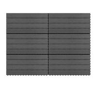 Vidaxl Carreau De Terrasse 6 Pcs Gris 60 X 30 Cm Wpc