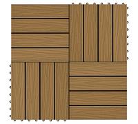 vidaXL Carreau de terrasse Design 3D 11 pcs Teck 30 x 30 cm WPC