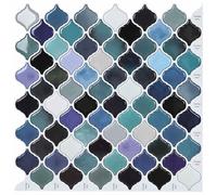 vidaXL Carreau Lanterne 50 pcs Bleu Vert 27 x 27 cm, Carrelage Salle de Bain, Fini Brillant, Durable, Rectangulaire, Facile à Nettoyer, DIY, Déco Maison